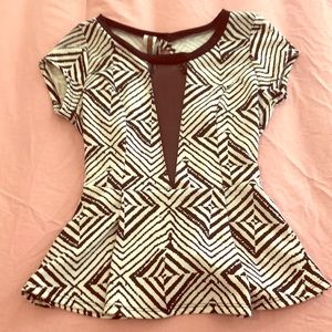 Night-our Party Backless Cut-out mesh peplum top